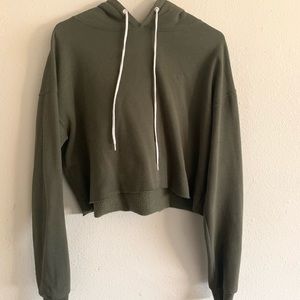 Green Cropped hoodie